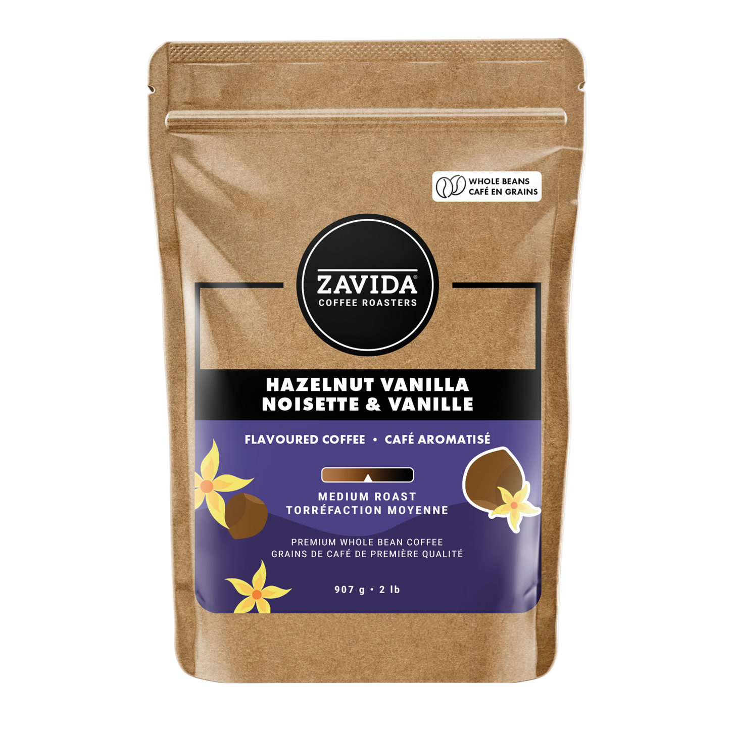 Kaffee Zavida Haselnuss Vanille - 907g Bohnen