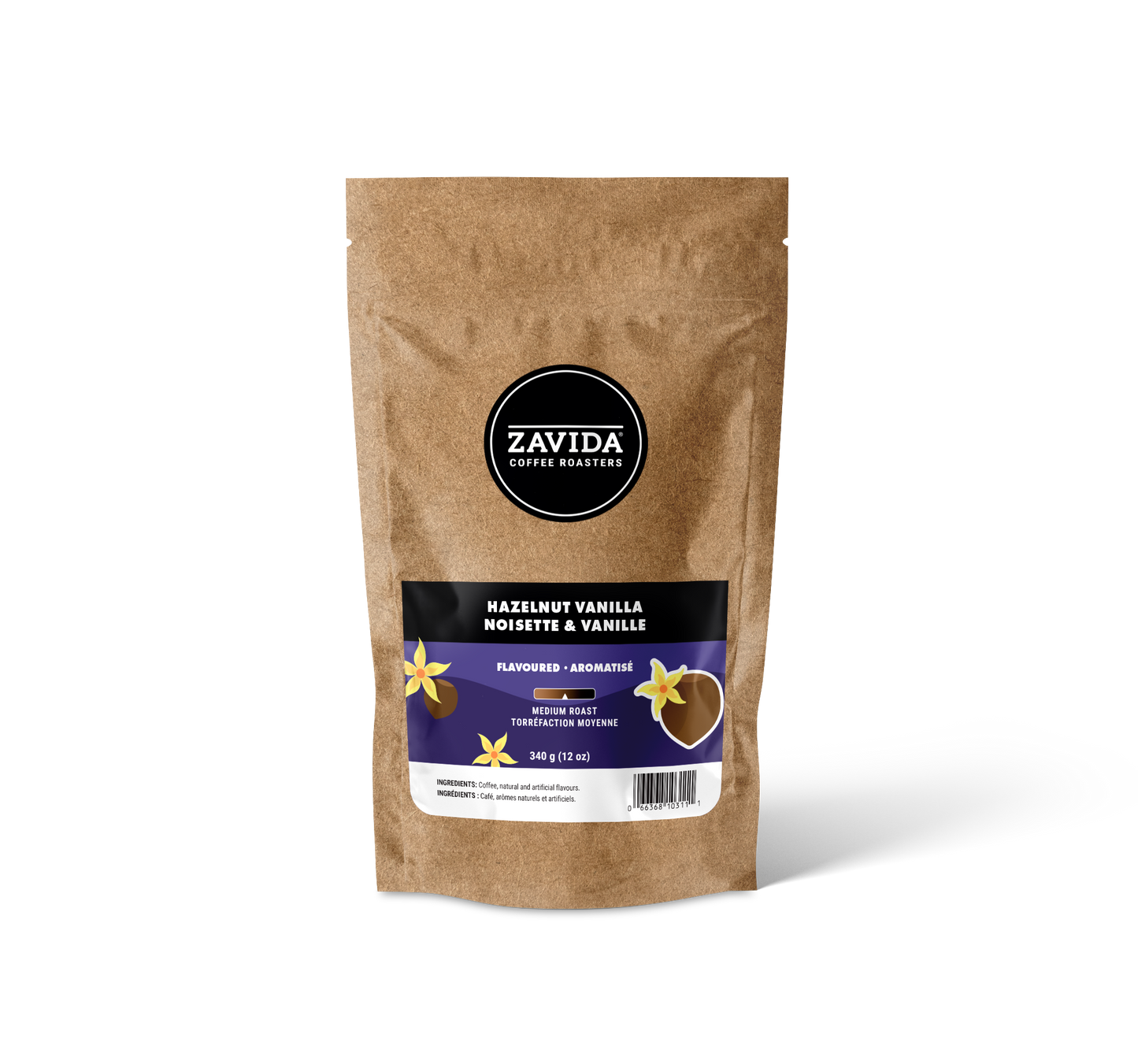 Zavida Hazelnut Vanilla Coffee - 340g Whole Beans