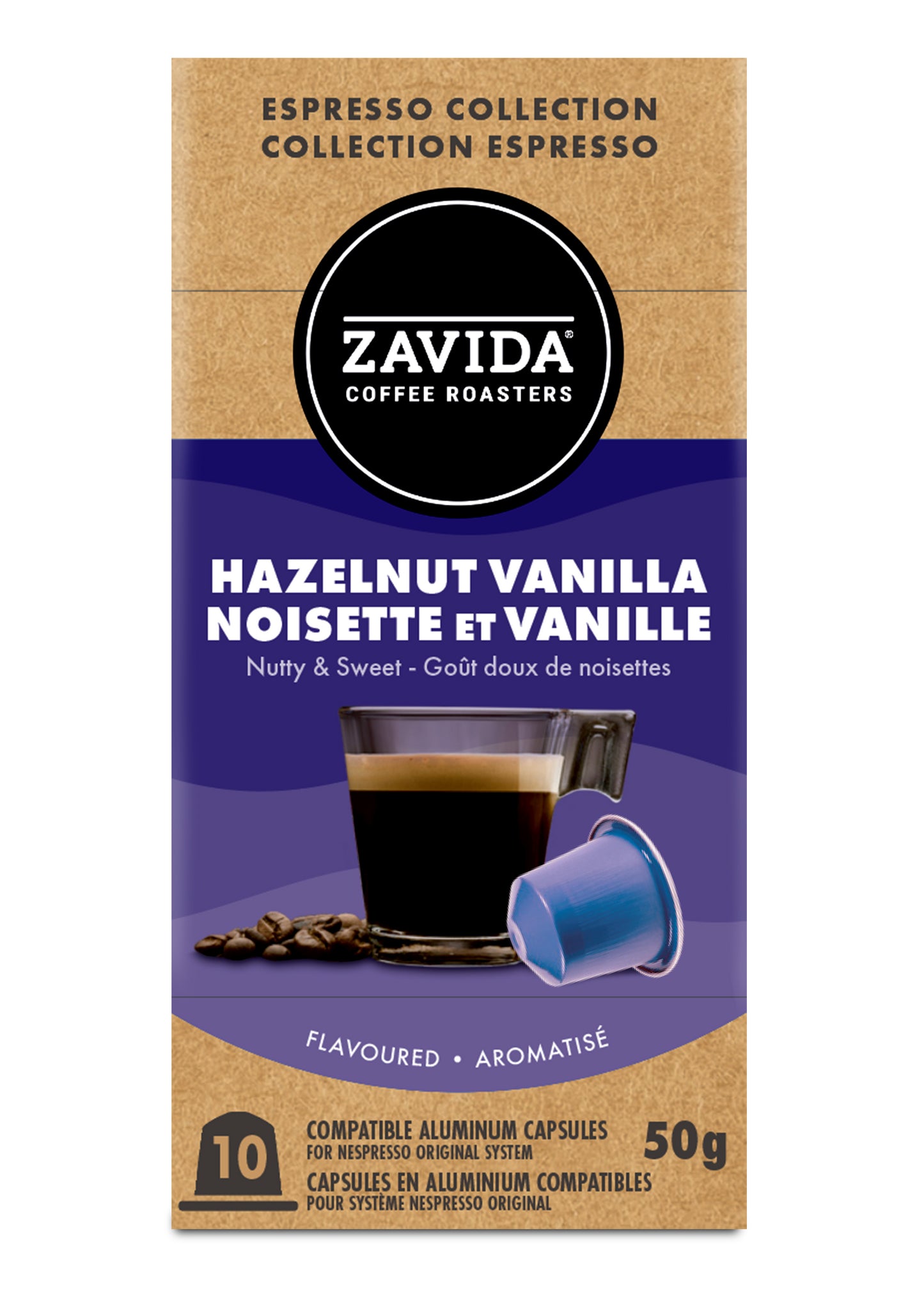 Zavida Hazelnut Vanilla Nespresso Compatible Pods, 10 pods, 50g