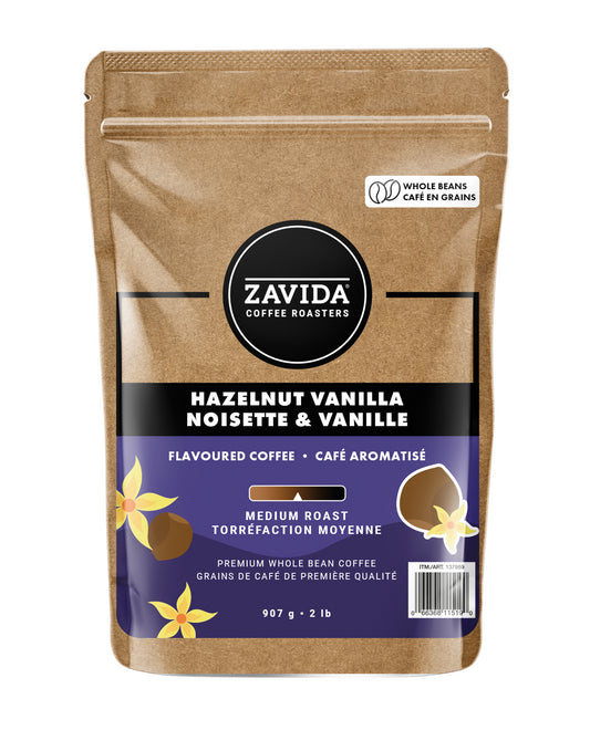 Zavida Hazelnut Vanilla Coffee - 907g whole beans