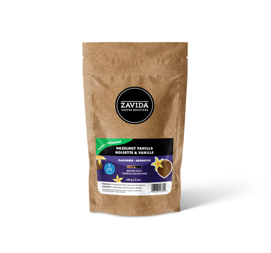 Kaffee Zavida Haselnuss Vanille Entkoffeiniert - 340g Bohnen